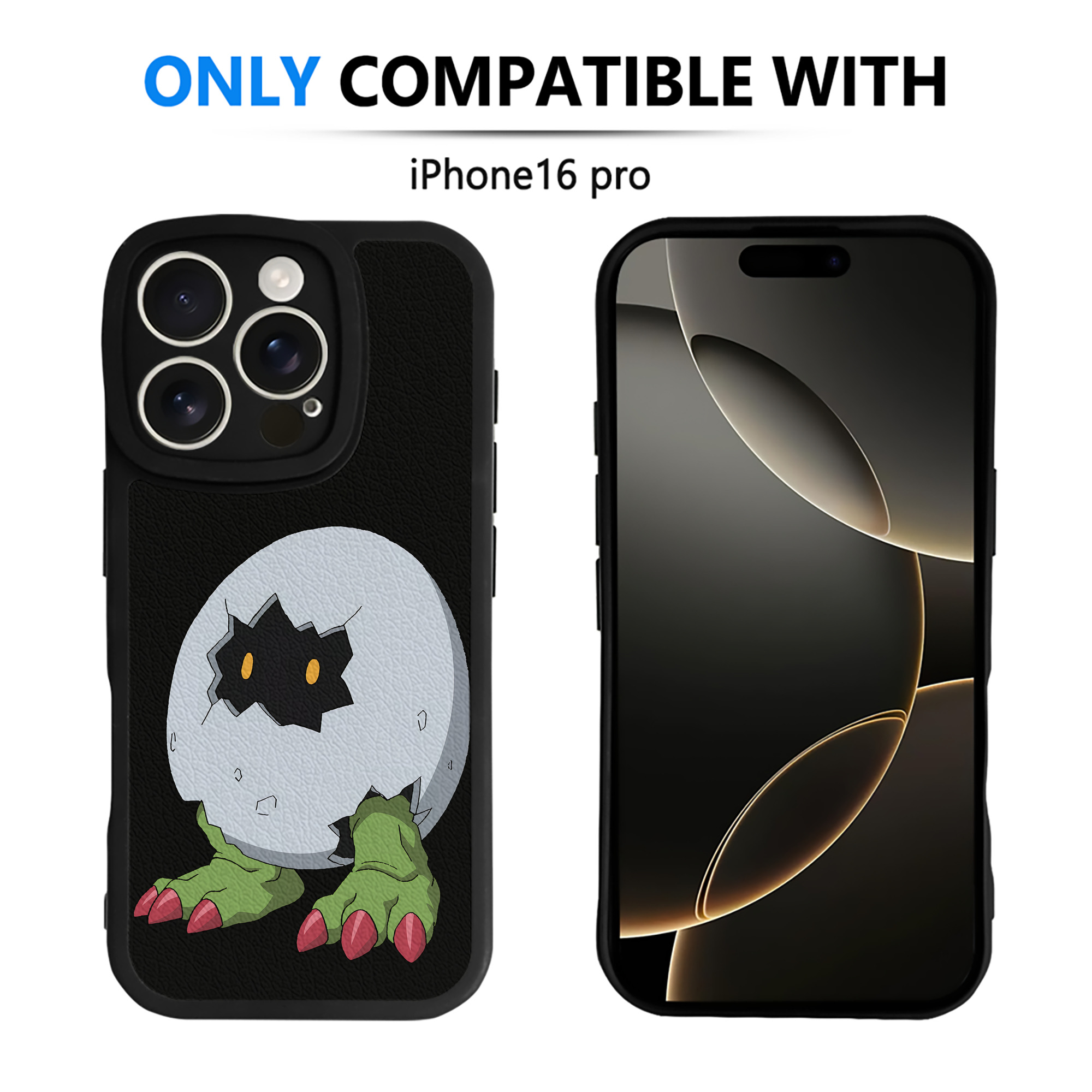 （画像用） Digimon デジタルモンスター/デジモン 【iPhone 16シリーズ対応】シリコンスマホケース（レザー調） 材質：シリコン